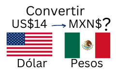 14 dólares a pesos mexicanos.¿Cuánto son 14 dólares en pesos mexicanos?