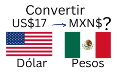 17 dólares a pesos mexicanos.¿Cuánto son 17 dólares en pesos mexicanos?