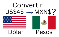 45 dólares a pesos mexicanos.¿Cuánto son 45 dólares en pesos mexicanos?
