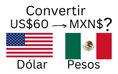 60 dólares a pesos mexicanos.¿Cuánto son 60 dólares en pesos mexicanos?