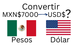 7000 pesos mexicanos a dólares.¿Cuánto son 7000 pesos mexicanos en dólares?
