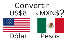 8 dólares a pesos mexicanos.¿Cuánto son 8 dólares en pesos mexicanos?