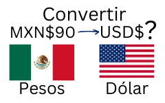 90 pesos mexicanos a dólares.¿Cuánto son 90 pesos mexicanos en dólares?