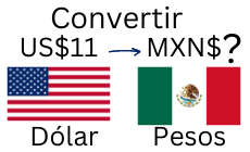 11 dólares a pesos mexicanos.¿Cuánto son 11 dólares en pesos