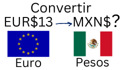 13 Euros a Pesos Mexicanos.¿Cuánto son 13 Euros en Pesos?