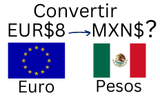 8 Euros a Pesos Mexicanos.¿Cuánto son 8 Euros en Pesos?