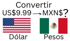 9.99 dólares a pesos mexicanos.¿Cuánto son 9.99 dólares en pesos?