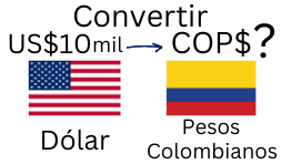 10 Mil Dólares a Pesos Colombianos.¿Cuánto son 10 Mil Dólares en Pesos Colombianos?