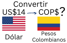 14 Dólares a Pesos Colombianos.¿Cuánto son 14 Dólares en Pesos Colombianos?