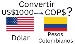 1000 Dólares a Pesos Colombianos.¿Cuánto son 1000 Dólares en Pesos Colombianos?