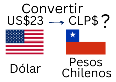 23 Dólares a Pesos Chilenos.¿Cuánto son 23 Dólares en Pesos Chilenos?