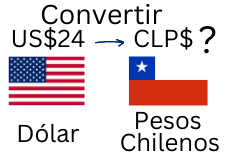 24 Dólares a Pesos Chilenos.¿Cuánto son 24 Dólares en Pesos Chilenos?