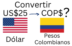 25 Dólares a Pesos Colombianos.¿Cuánto son 25 Dólares en Pesos Colombianos?