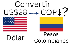 28 Dólares a Pesos Colombianos.¿Cuánto son 28 Dólares en Pesos Colombianos?