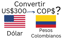 300 Dólares a Pesos Colombianos.¿Cuánto son 300 Dólares en Pesos Colombianos?