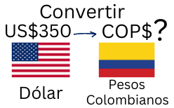 350 Dólares a Pesos Colombianos.¿Cuánto son 350 Dólares en Pesos Colombianos?