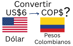 6 Dólares a Pesos Colombianos.¿Cuánto son 6 Dólares en Pesos Colombianos?