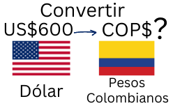 600 Dólares a Pesos Colombianos.¿Cuánto son 600 Dólares en Pesos Colombianos?