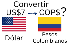 7 Dólares a Pesos Colombianos.¿Cuánto son 7 Dólares en Pesos Colombianos?