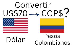 70 Dólares a Pesos Colombianos.¿Cuánto son 70 Dólares en Pesos Colombianos?