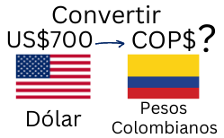 700 Dólares a Pesos Colombianos.¿Cuánto son 700 Dólares en Pesos Colombianos?